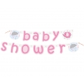 Banner "Baby Shower - Słonik", różowy