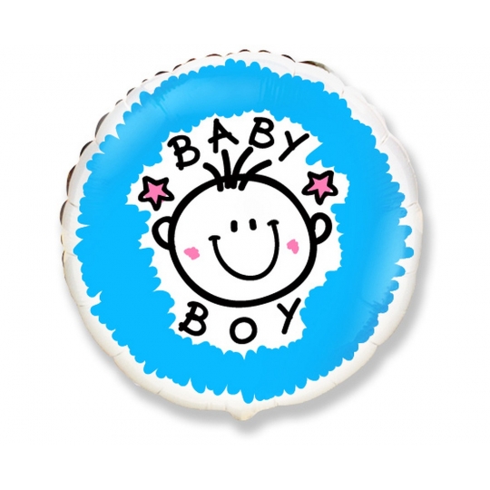 Balon foliowy 18" FX - "Baby boy" (okrągły) KK
