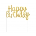 Topper Dekoracja papierowa B&C Happy Birthday, złota, 11x14 cm
