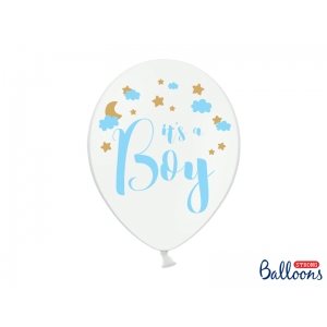 Balony 30cm, It's a Boy, Pastel Pure White