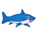 Balon foliowy 24 cale FX - Uśmiechnięty rekin, niebieski