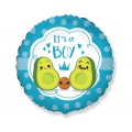 Balon foliowy 18 cali FX - It's a boy, avocado