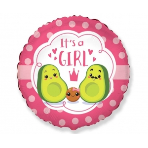 Balon foliowy 18 cali FX - It's' a girl, avocado