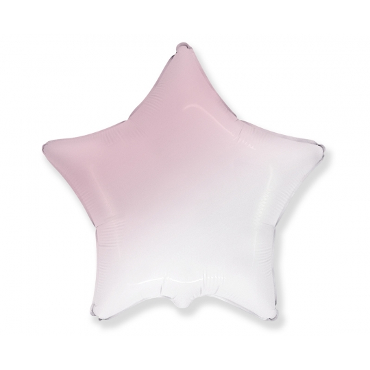 Balon foliowy 18 cali FX - Gwiazda (gradient biało-różowy)