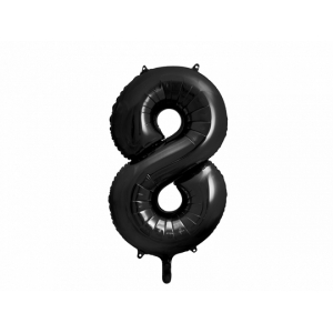 Balon foliowy Cyfra "8", 86cm, czarny