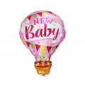 Balon foliowy 24" FX - Bobas w balonie - New Baby, różowy