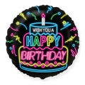 Balon foliowy 18 cali FX - Happy Birthday- NEON