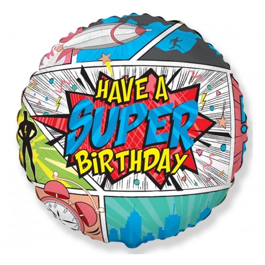 Balon foliowy 18 cali FX - SuperBirthday- COMIC
