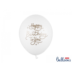 Balony 30 cm, Happy Birthday To You, Pastel Pure White