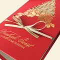 Kartka Świąteczna ze złotą choinką FS1050C