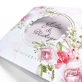 Zaproszenia Ślubne w kolorze pastelowego różu z malowanymi kwiatami