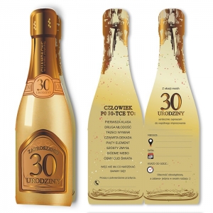 Zaproszenie na 30 urodziny butelka szampana