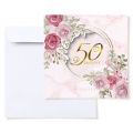 Zaproszenie na 50 urodziny z kwiatowym wzorem