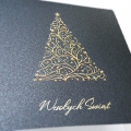 Kartka Świąteczna ze złoconą i tłoczoną choinką Fv63424