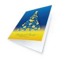 Kartka Świąteczna z choinką w kolorach flagi Ukraińskiej Fv63475
