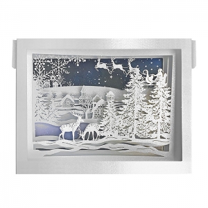 Kartka Świąteczna 3D z trójwymiarowym zimowym krajobrazem Fv62193