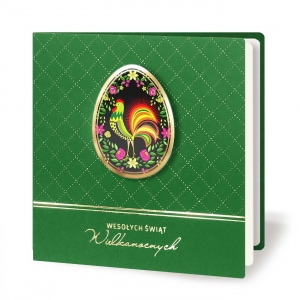 Kartka Wielkanocna z folkową pisanką