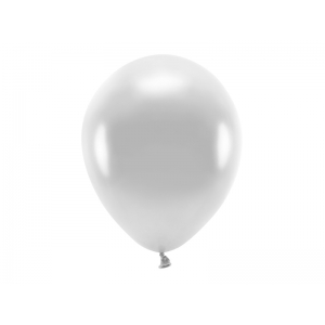 Balony Eco 30cm metalizowane, srebrny