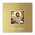 Kartka Wielkanocna z religijnym motywem Zmartwychwstałego Jezusa z barankiem
