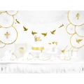 Rozety papierowe dekoracyjne, biało złote