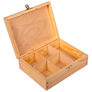 Pudełko drewniane pojemnik organizer sześciokomorowy