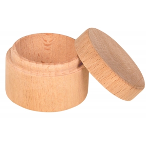 Pudełeczko z drewna na obrączki, okrągłe