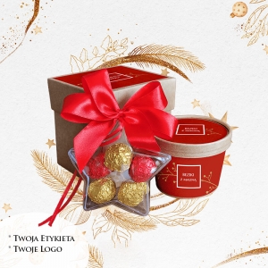 Zestaw prezentowy świąteczny z herbatą kwitnącą i bezikami