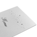 Zestaw zaproszeń ślubnych składający się z zaproszenia ślubnego, menu weselnego i winietki na stół Magnet