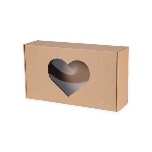 Pudełko fasonowe z okienkiem 350x200x100 mm serce