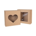 Pudełko fasonowe z okienkiem 300x300x100  mm serce