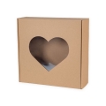 Pudełko fasonowe z okienkiem 300x300x100  mm serce