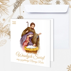 Kartka świąteczna z motywem Świętej Rodziny 