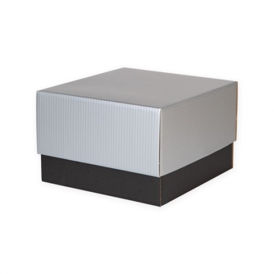 Srebrno-czarne pudełko 300x300x200
