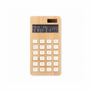 CALCUBIM - 12-cyfrowy kalkulator, bambus z logo
