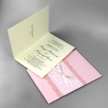 Zaproszenia Ślubne z Koronką w Kolorze Różowym CW5030