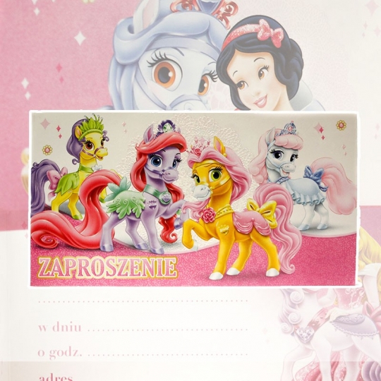 Zaproszenie na urodziny Pony Królewna Śniegu Disney V0161