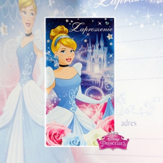 Zaproszenie na urodziny Princess Cinderella Kopciuszek Disney V0179
