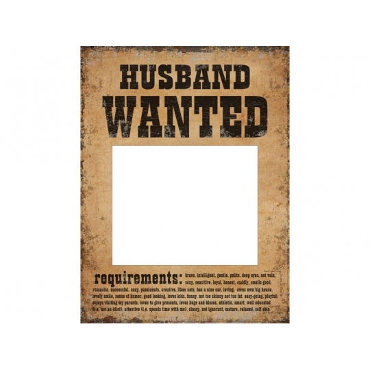 Tabliczki Husband Wanted i Wife Wanted, 1op.