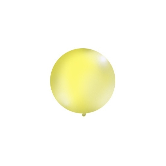 Balon 1m, okrągły, Pastel żółty, 1szt.