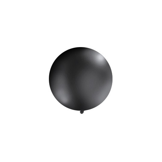 Balon 1m, okrągły, Pastel czarny, 1szt.